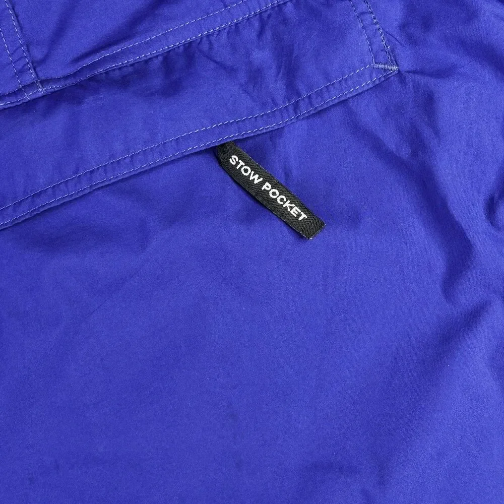 North Face Pullover Jacket Mens Medium Blue Black Stow Pocket Hooded Outdoors‎